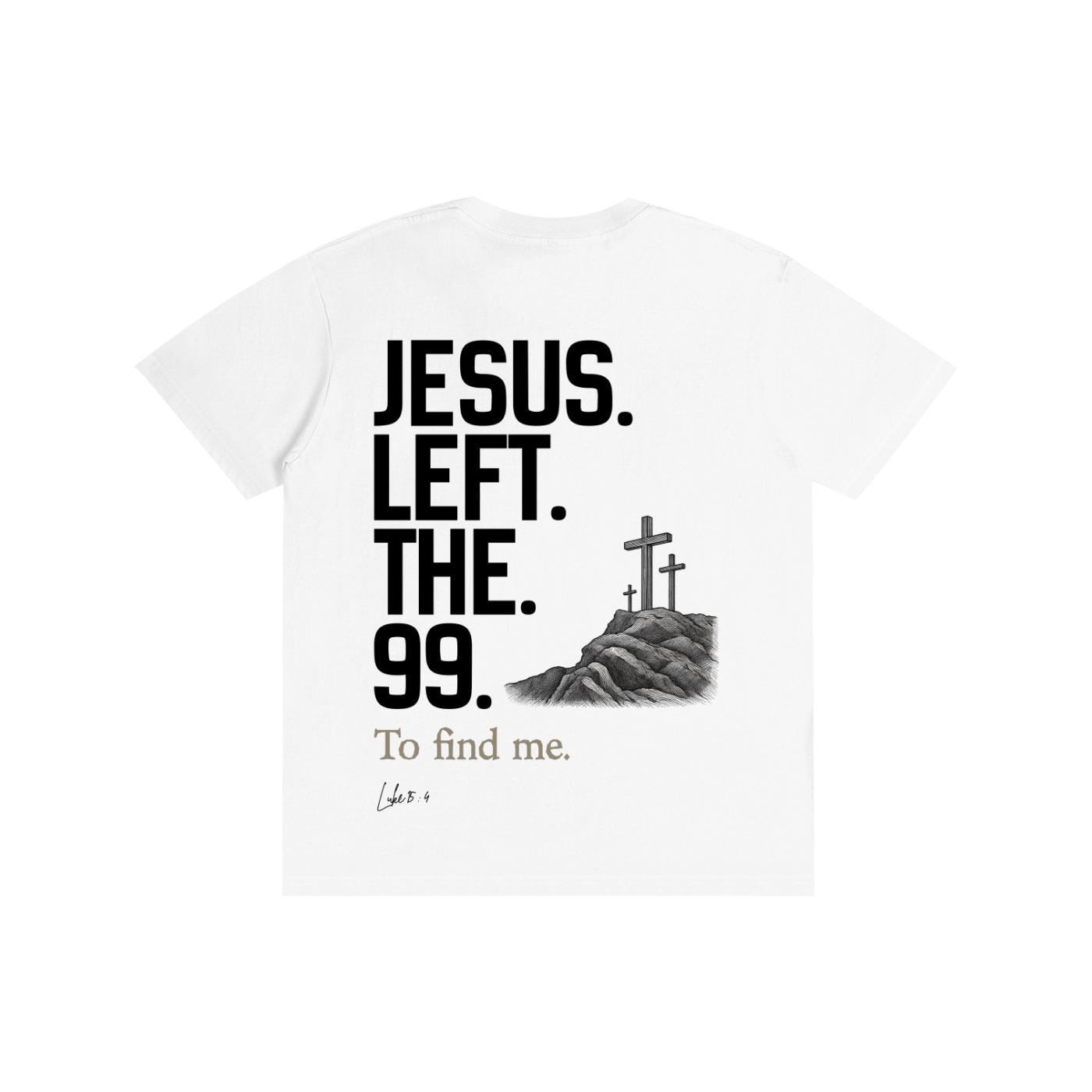' Luke 15:4' Unisex White/Grey Tee