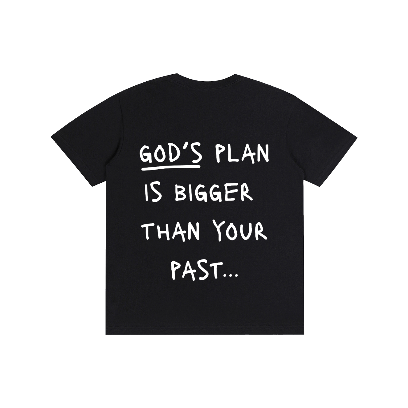 'God's plan is bigger than your past' Unisex tee (Black)