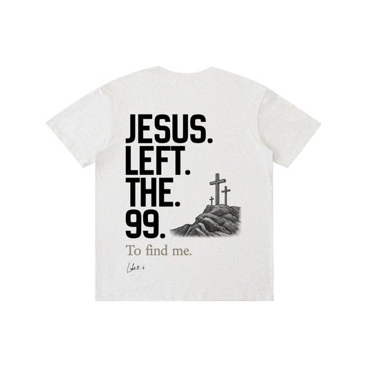 ' Luke 15:4' Unisex White/Grey Tee